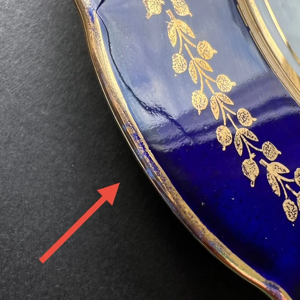 SOLD VINTAGE Cobalt Blue Gold Trim Collector Plate Art Angelica Kauffman - Picture 6 of 15
